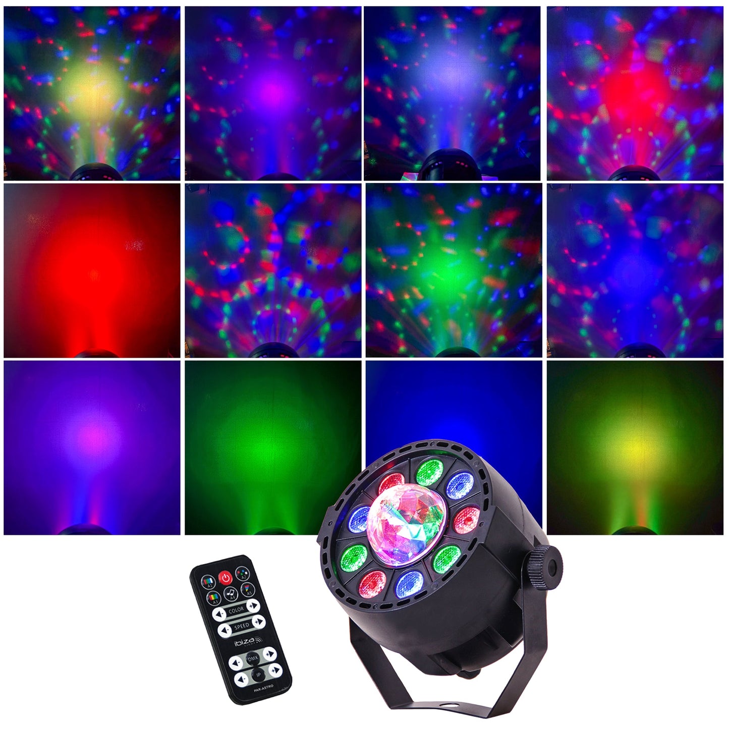4er 2in1 Partyset LED Par mit Discokugeleffekt